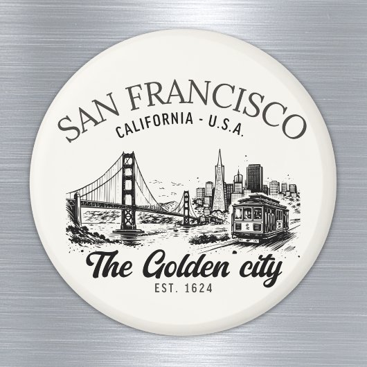 San Francisco Golden Gate Vintage Magnet