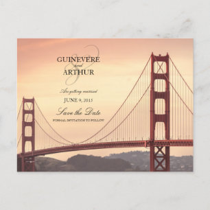 San Francisco Golden Gate Wedding Save the Date Ankündigungspostkarte