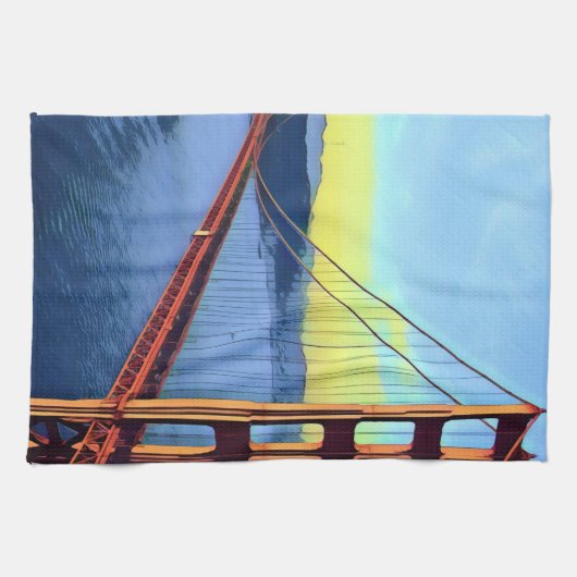 San Francisco - GOLDENGATE - Brücke Geschirrtuch (Horizontal)