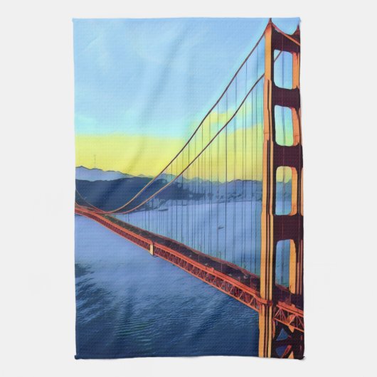 San Francisco - GOLDENGATE - Brücke Geschirrtuch (Vertikal)