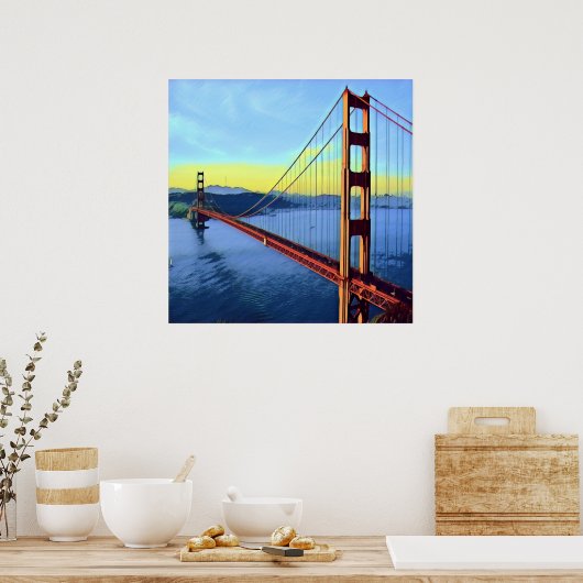 San Francisco - GOLDENGATE - Brücke Poster (Küche)
