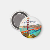 San Francisco GoldenGate Button Magnet (Vorderseite/Rückseite)