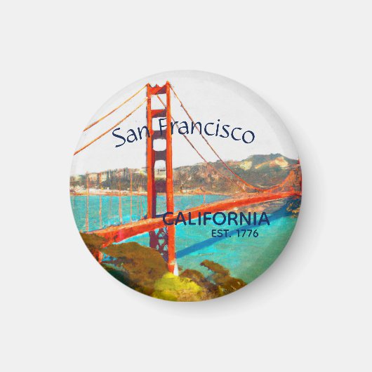 San Francisco GoldenGate Button Magnet (Vorne)