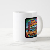 San Francisco Graffiti Skyline Street Art Design Jumbo-Tasse (Vorderseite Rechts)