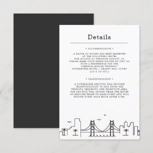 San Francisco Hochzeit   Gastedetails Einladung