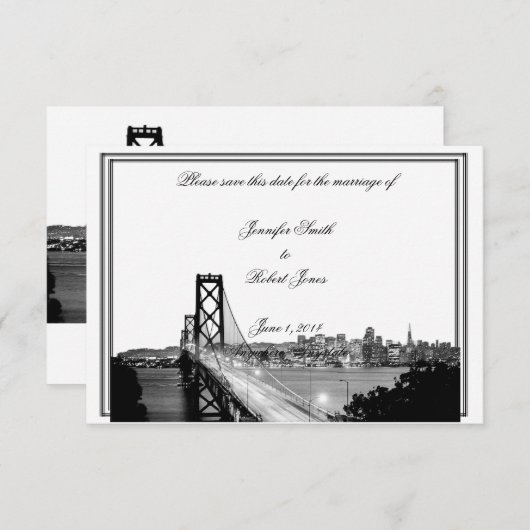 San Francisco Hochzeit in Urlaubsort Save the Date (Vorne/Hinten)