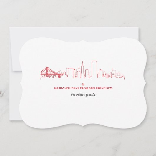 San Francisco Holiday Skyline Feiertagskarte (Vorderseite)