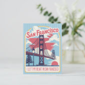 San Francisco "I Left My Heart" Golden Gate Bridge Postkarte (Stehend Vorderseite)