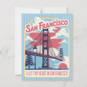San Francisco "Ich ließ mein Herz" Golden Gate Bri Postkarte