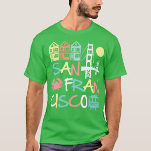 San Francisco Icons Vintag Retro farbenfroh T-Shirt