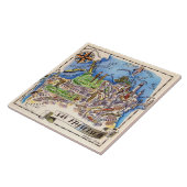 San Francisco Illustriert Blue Keramik Tile Fliese (Seite)