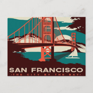 San Francisco im Vintage-Stil Trolley Retro-Touris Postkarte