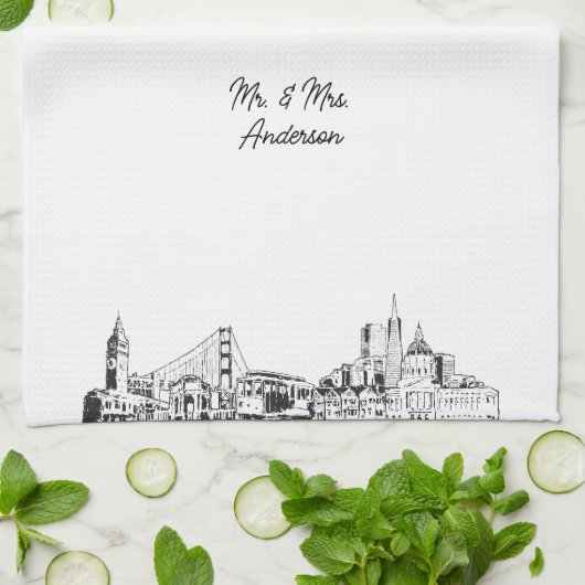 San Francisco Individuelle Name Teetuchgeschenk Geschirrtuch (Gefaltet)