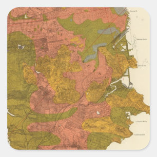 San Francisco Intensität des Erdbebens Quadratischer Aufkleber