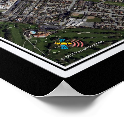 San Francisco Intl Airport Satellite Map Poster (Ecke)