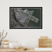 San Francisco Intl Airport Satellite Map Poster (Küche)