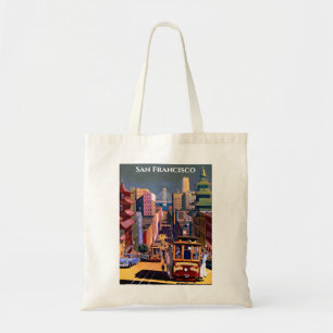San Francisco-Kabelbahn Vintage-Reiseposter Tragetasche