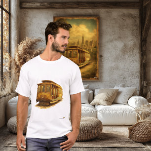 San Francisco-Kabelwagen Mid-Century Retro Vintage T-Shirt