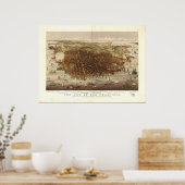 San Francisco Kalifornien 1878 Panoramakarte Poster (Küche)