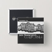 San Francisco Kalifornien alter StadtGebäudeknopf Button (Vorne & Hinten)