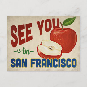San Francisco Kalifornien Apfel - Vintage Reise Postkarte