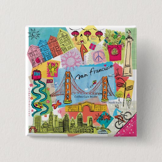 San Francisco, Kalifornien Button (Vorderseite)