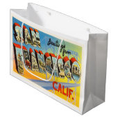 San Francisco Kalifornien CA alte Reise-Andenken Große Geschenktüte (Vorderseite Schrägansicht)