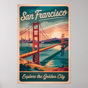 San Francisco Kalifornien Golden Gate Bridge Reise Poster