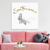 San Francisco, Kalifornien, Grau Gold Leinwanddruck (Insitu (Wohnzimmer))