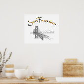 San Francisco, Kalifornien, Grau Gold Poster (Küche)