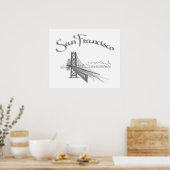 San Francisco, Kalifornien - Grau Poster (Küche)
