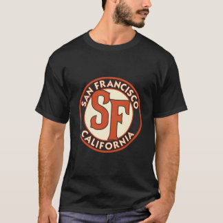 San Francisco Kalifornien Kreis Schild Farbdruck T-Shirt