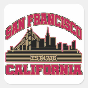 San Francisco, Kalifornien Quadratischer Aufkleber