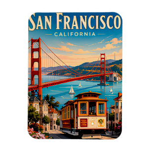 San Francisco Kalifornien Reise Souvenir Retro Magnet