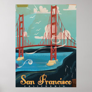 San Francisco, Kalifornien Reiseplakat Poster