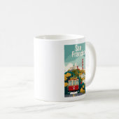 San Francisco Kalifornien - Rotes Seilbahn Kaffeetasse (VorderseiteRechts)