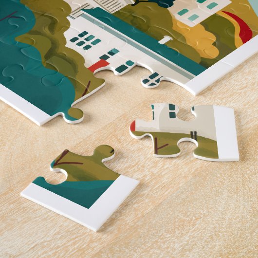 San Francisco Kalifornien - Rotes Seilbahn Puzzle (Seite)