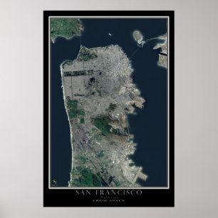 San Francisco Kalifornien Satelliten-Karte Poster