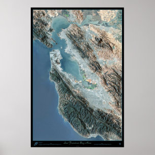 San Francisco, Kalifornien Satellitenplakat Poster