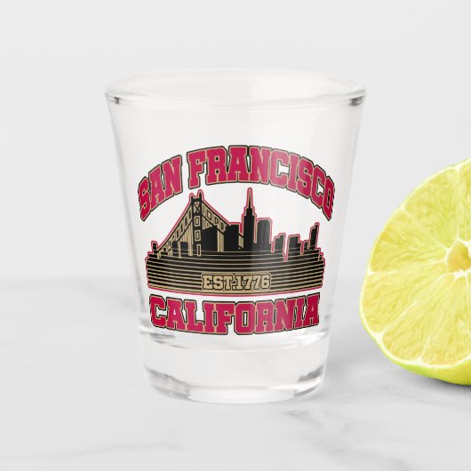 San Francisco, Kalifornien Schnapsglas (Vorderseite)
