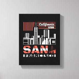 San Francisco Kalifornien Skyline Retro UrbanDesig Leinwanddruck