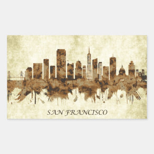 San Francisco Kalifornien Stadtbild Rechteckiger Aufkleber