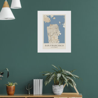 San Francisco Kalifornien Stadtplan Poster | Minim