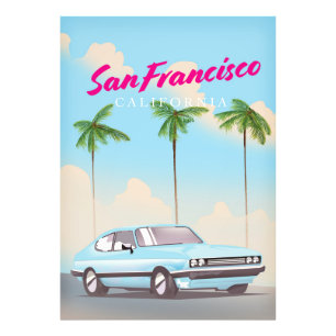 San Francisco Kalifornien Tropischer Reiseplakat Fotodruck