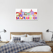 San Francisco, Kalifornien | Typografie Leinwanddruck (Insitu (Schlafzimmer))