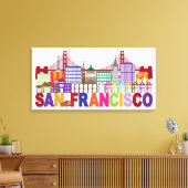 San Francisco, Kalifornien | Typografie Leinwanddruck (Insitu (Wohnzimmer))