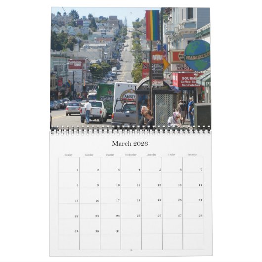 San Francisco - Kalifornien - USA Kalender (Mär 2026)