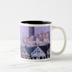 San Francisco, Kalifornien. Viktorianische Sicht Zweifarbige Tasse