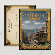 San Francisco Kalifornien Vintage Art Deco Golden