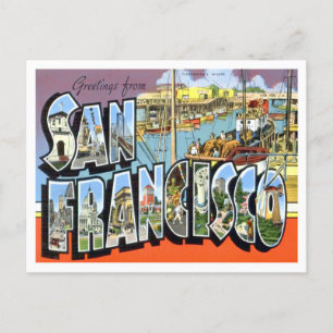 San Francisco, Kalifornien Vintage Große Buchstabe Postkarte